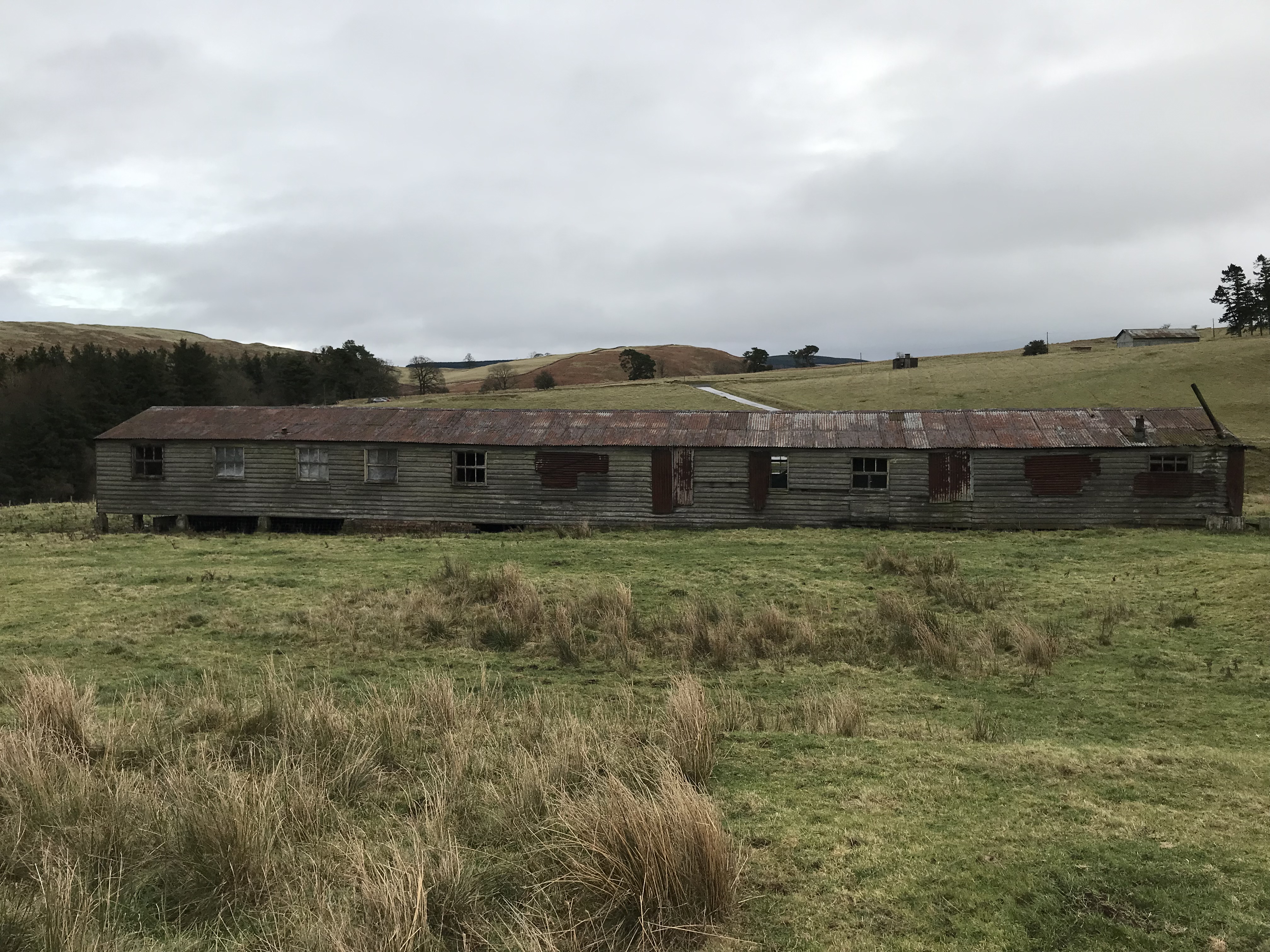 Stobs Camp, view of the prisoner of war internee accommodation hut 